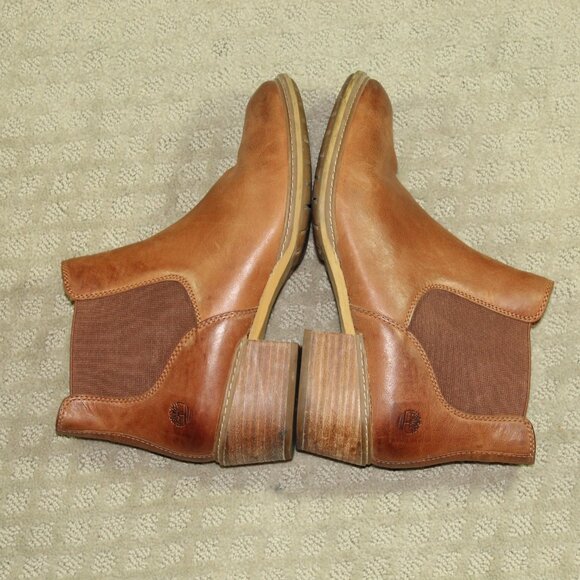 Timberland Women's Cortina Valley Cognac Leather Chelsea Boots size 10 Lug Sole - Picture 4 of 6